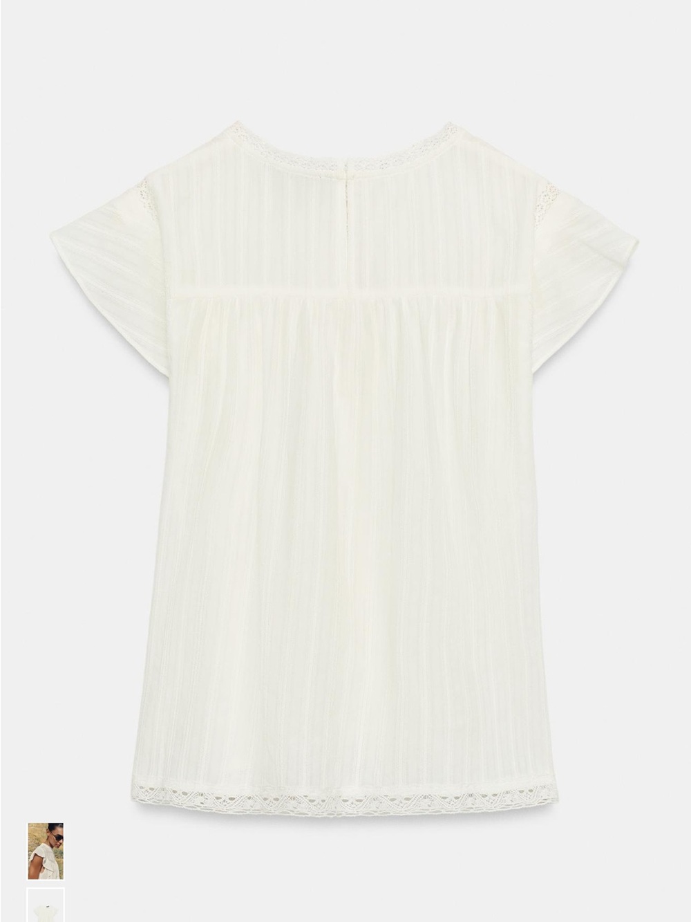 White Gauze Ruffled Summer Top - Picture 3 of 4